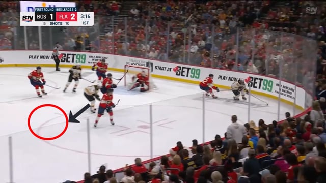 Bergeron Finds Soft Area in Offensive Zone