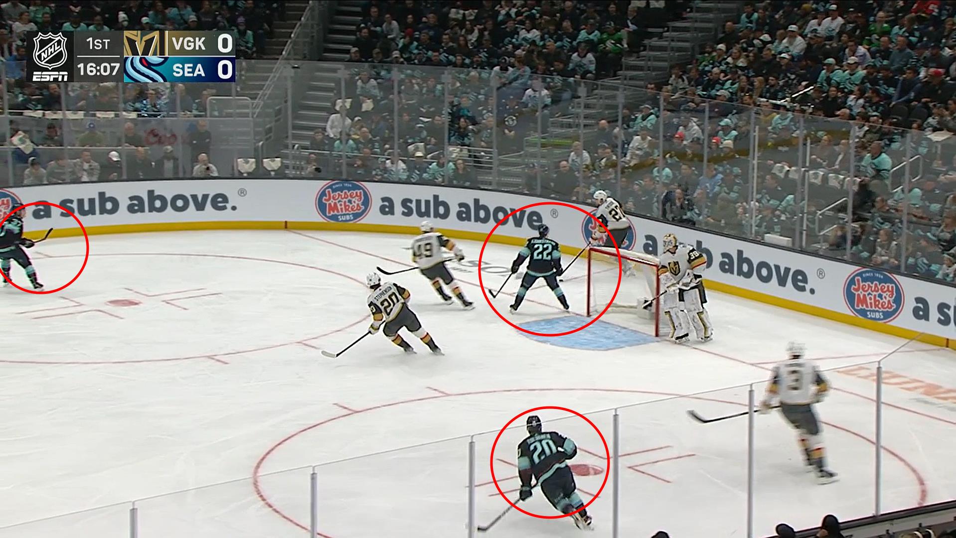 Hard Rim Breakout vs 1-2-2 Forecheck