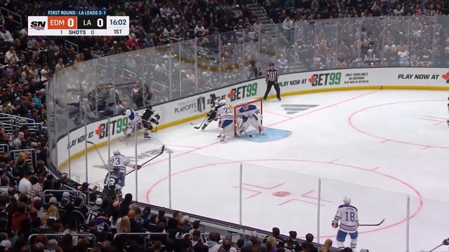 Moore Wins 50-50 Puck Down Low Along Wall