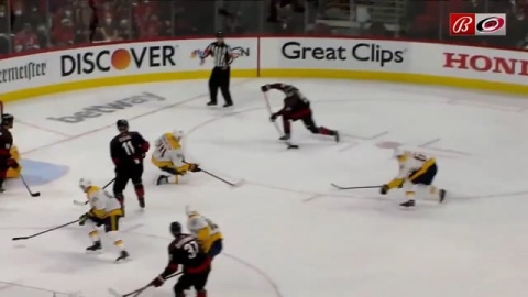 Aho's Off-Hand One-Timer Scores on Power Play