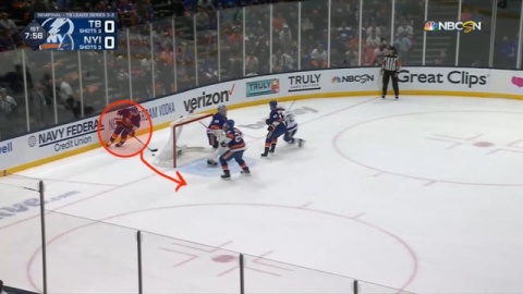 Leddy Cuts Net To Evade Forchecker