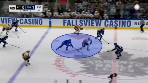 Domi Tracks and Steals Puck with Stick Lift