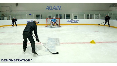 Battery Hockey Figure 8 Shooting Drill