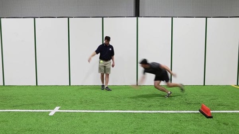 Tennis Ball Drop - Lateral Pushup Position