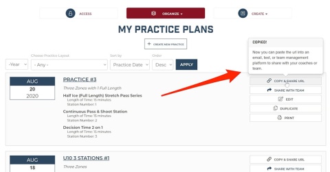 Easily Share Your Practice Plans With New Feature